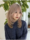 レイヤーカットハイライトショートヘアイルミナカラーオージュア