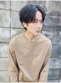 ３０代大人センターパートワンカールマッシュパーマ/前髪パーマ