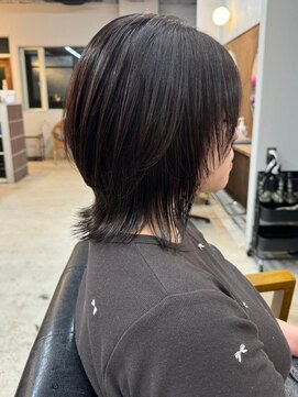 リッチ 菊名店(Rich) 外ハネボブ ウルフカット ダークカラー 艶トリートメント