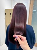 イメチェン美髪髪質改善ワインレッドワイドバングバイカルテ