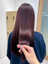 ハニー 町田(HONEY)&nbsp;イメチェン美髪髪質改善ワインレッドワイドバングバイカルテ