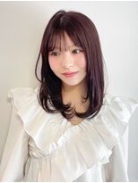 エミュ 天文館店(eMu) レイヤーカット×ワインレッド