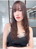 20代透明感カラー×レイヤーカット小顔アッシュブラウン