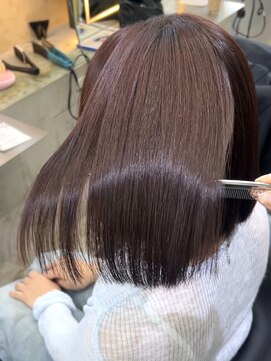 ロンド 表参道店(Lond) くびれヘア/アプリコットオレンジ/レイヤー/ショートボブ