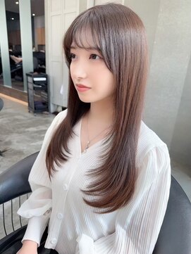 ルームバイシー 新宿(Loom. by Sea) ココアベージュ×レイヤー[小顔/黒髪/オリーブグレー]