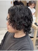 グランジサーフカールツイストシャドウパーマアクティブショート