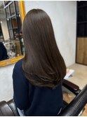 グレージュ 透け感カラー レイヤーカット ケアカラー