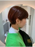 オレンジショートE_フェザーバングマッシュショート