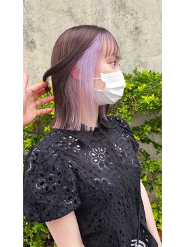 デビュー ヘアーメイク インナーカラー  /  ホワイトパープル