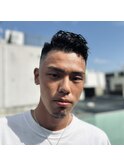束感ツーブロックマッシュスキンフェードアップバング73ショート