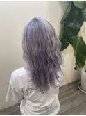 ホワイトベージュ×パープルハイライト