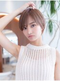 20代30代大人かわいい丸みショートナチュラルカラー小顔