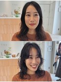 tas似合わせカット before&after 【ミディアム暗髪パーマ】