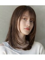 アンスリウム 吹田(Anthurium)&nbsp;ミディアムレイヤー/大人可愛い/髪質改善/シースルーバング