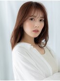 大人美人オレンジベージュ先パーマロブg古河20代30代40代