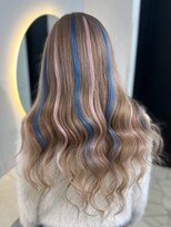 ラピス 福岡天神店(Lapis) ミルクティー×ピンク+アクアブルーエクステ