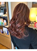 【UHair】ミディアムレイヤー×ピンクブラウン
