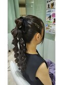 ポニーテール風ハーフアップ
