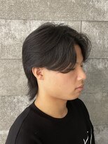 ニアウ 伊勢崎連取店(Niau)&nbsp;センターパートウルフメンズミディアムニュアンスパーマ