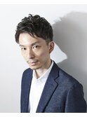 サーフカール/刈り上げセンターパート/ブルーブラック[渋谷]
