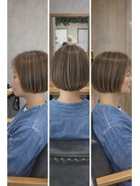 リコ 海老名2号店(Lico)&nbsp;筋感ハイライトでつくる丸みショートボブ