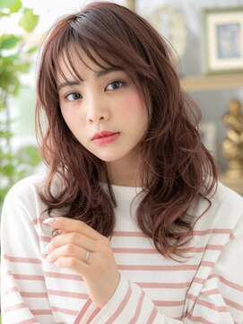 カバーヘア ブリス 大宮西口(COVER HAIR bliss) ★ミルクティーピンク小顔バタフライレイヤーカット20代30代★2