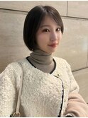 似合わせ大人ガーリーダークアッシュミディアムレイヤーカット