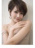 大人かわいい小顔ひし形ショートボブ20代30代40代