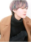 プラチナベージュ×マッシュショート