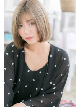 ミック ヘアアンドメイク アップ 駒込店(miq Hair&Make up) ハイトーンカラーで外国人風グラマラス★小顔前下がりボブ