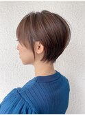ショート/前髪/グレーベージュ×ブリーチなし/髪質改善[池袋]