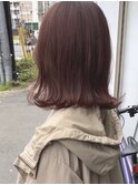 ピンクラベンダー/外ハネボブ/髪質改善カラー
