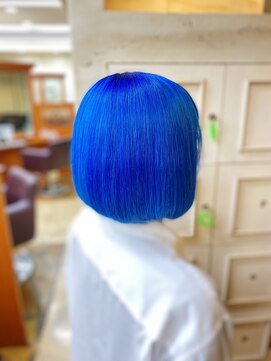 ピュア ポイント 和光店(PURE POINT) ブリーチ／ダブルカラー／ブルー系カラー/ワンレン