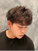 ツーブロックビジネスショートフェードスパイラルツイストパーマ