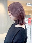 ミディアム顔周りレイヤーおくれ毛外ハネボブ_ba492641