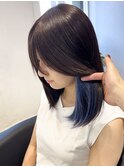 インナーカラー/ブルー/イヤリングカラー