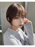 ナチュラルマッシュ＃ストレート#チェリーブラウン