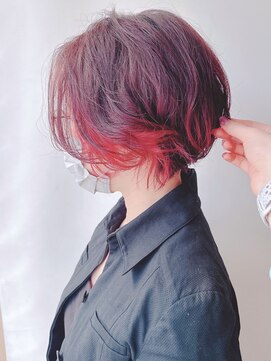 モリオフロムロンドン 原宿本店(morio from London) 【morio 原宿】★インナーブリーチカラー　ショートボブ★