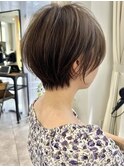 【30代/40代/50代】ショートカット/暗めカラー/グレージュ