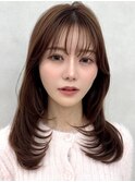 三鷹レイヤーカット韓国ダブルカラー顔周り前髪カットボブ