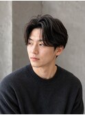韓国マッシュセンターパートダウンパーマ毛流れショート