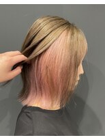 グランヘアー 豊岡店(GRAN HAIR)&nbsp;#インナーカラー #ベビーピンク #ミルクティーベージュ #外ハネ