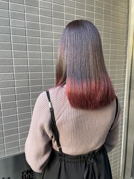 美容室ポール 西葛西店(PAUL) 裾カラー×ボルドー
