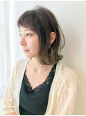 外ハネボブ/アッシュグレージュ/オン眉バング/20代30代40代