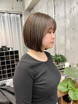 ベンジー 蔵前ii店(benji)&nbsp;大人可愛いシンプルボブ×オリーブベージュ◎蔵前/ショート/ボブ