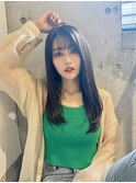 黒髪レイヤーロング