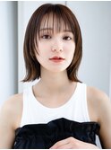 ◯ぱっつん前髪顎ラインボブシンプルストレートフェイスレイヤー