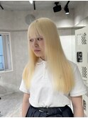 【藤沢】ロングレイヤー/抜きっぱなしブリーチ/ホワイトブロンド