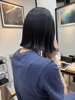 黒髪/ボブウルフ/ネビージュ/小顔/ワンレン/髪質改善/前髪