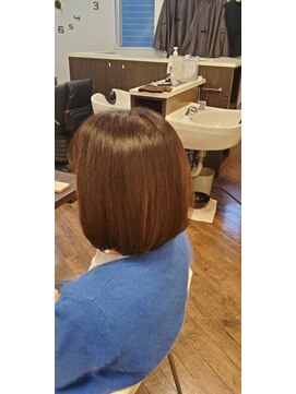 ツヤイロ 島田店 40代ミディアムヘアボブウルフカットショート小顔ワンレン